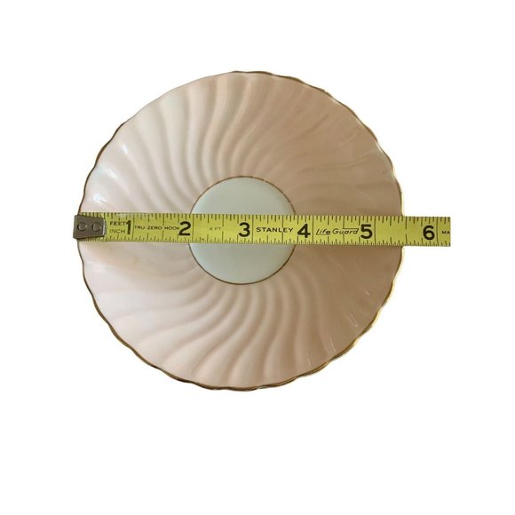 AYNSLEY ENGLAND PASTEL LIGHT PINK SWIRL TEA CUP SAUCER SET FLORAL GOLD RIM #1 Gd - Picture 10 of 13